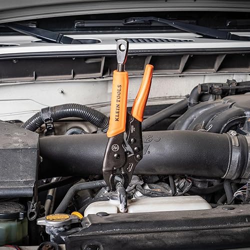 Miniatura 3 de Klein Tools 38663 - Juego de alicates de bloqueo, punta larga de 7 pulgadas y mordaza curvada de 10 pulgadas, alto par de torsión y potencia de
