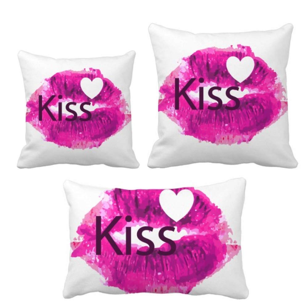 Parure de coussin Kiss Love Saint-Valentin rose pour une décoration romantique chic