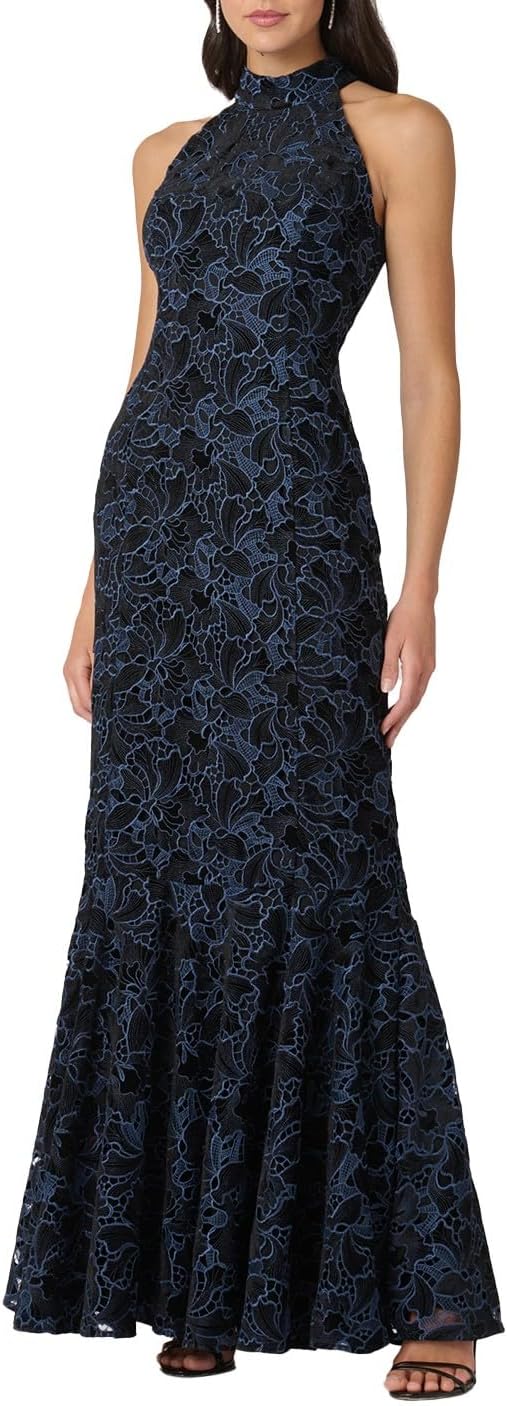 Shoshanna Womens Midnight Velvet Lace Marcia Dress