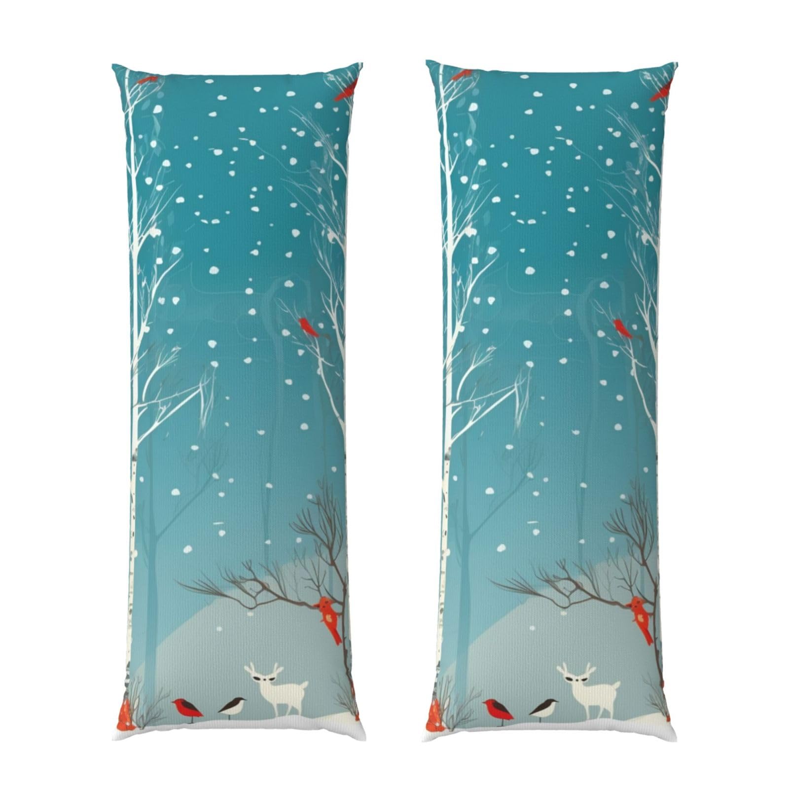 Housse de coussin de corps bouleau de Noël 50x152 cm pour lit et canapé
