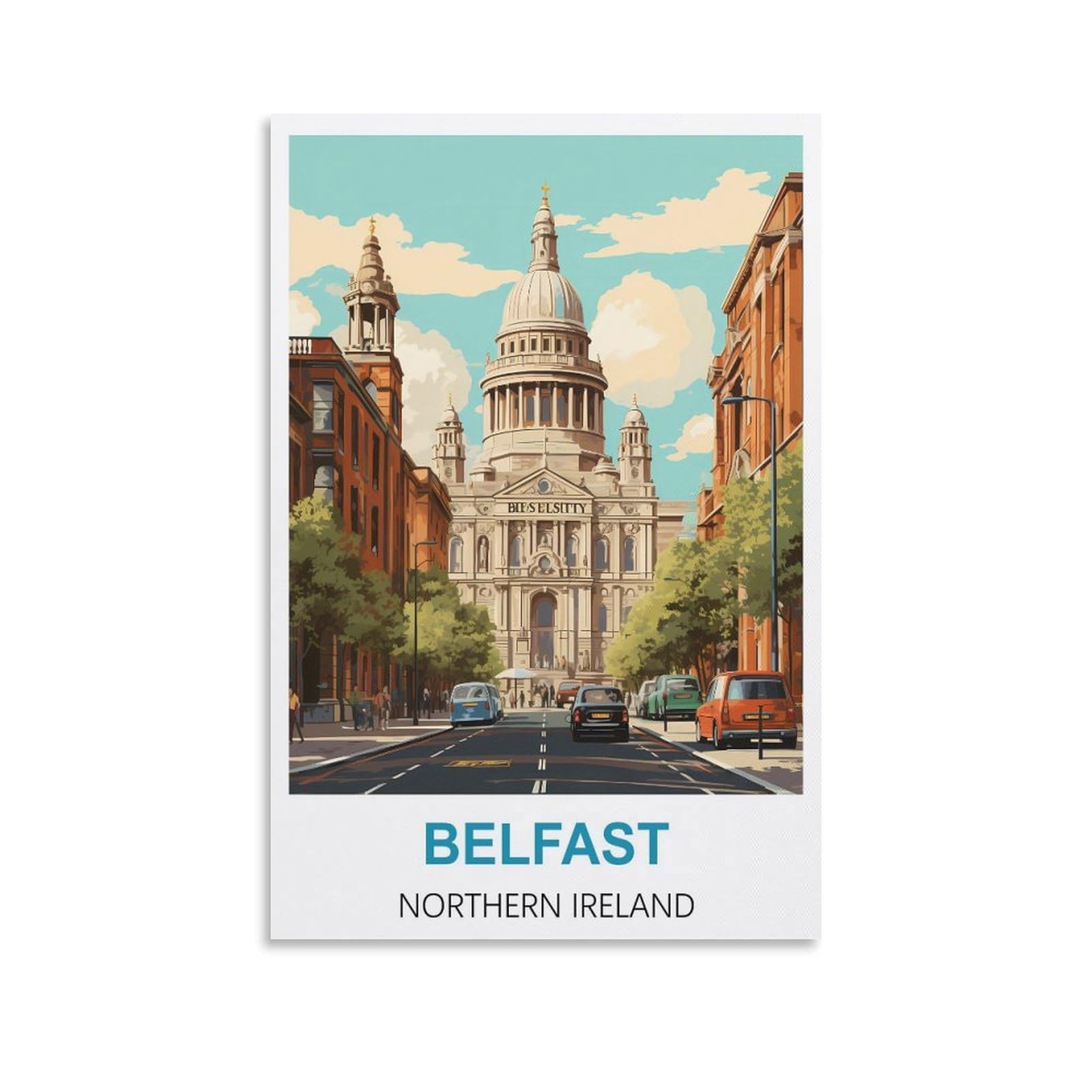 Metal Sign Tin Sign,Belfast Northern Ireland,Cave Signs Art Plaque Poster Wall Decor for Home Kitchen Bar Club Coffee Shop Orchard Decoration 30x30cm