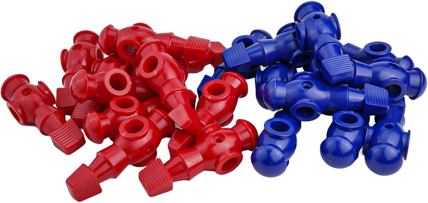 22 Pcs Table Foosball Players for Replacement Dolls Table Soccer Football Game, 107 x 36 x 16 mm, 16 mm Shaft, Plastic