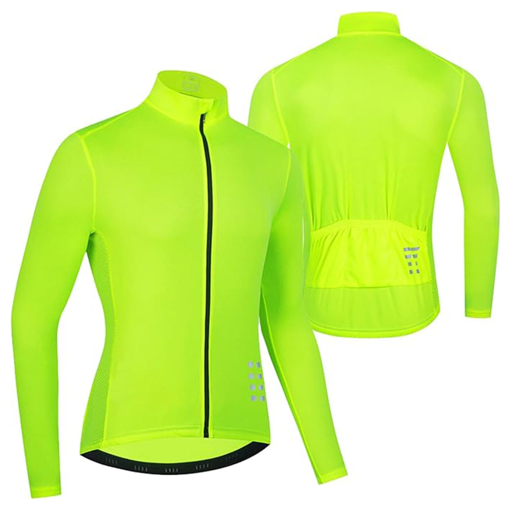 Koszulka rowerowa z długim rękawem męska i damska Koszulki rowerowe Letnia jazda rowerze Koszulki odblaskowe z siateczki Oddychające koszulki Ubrania rowerowe,Green-ASIAXL/EURL