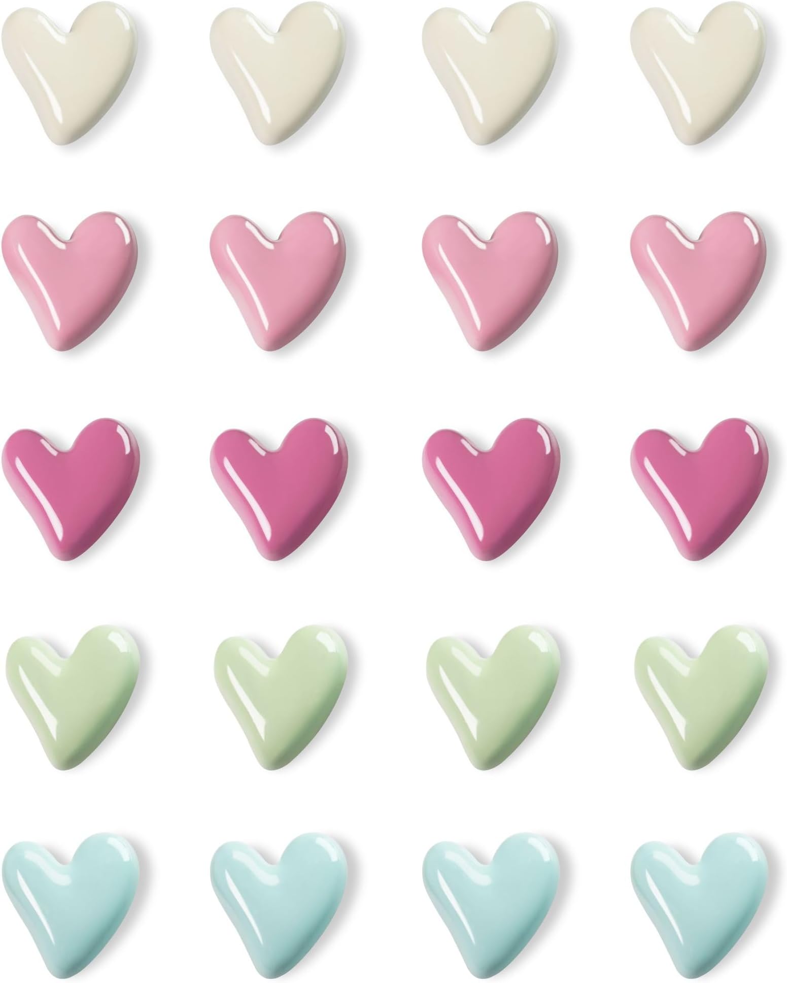 Mymazn 20Pcs Fridge Magnets Cute Refrigerator Magnet, Colorful Magnets for Whiteboard Cabinet Locker, Heart Decorative Magnets for Classroom Kitchen Office