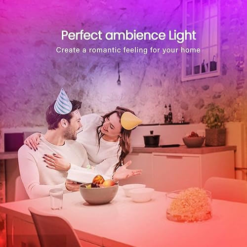 Miniatura 5 de Gupup - Luces LED WiFi de 50 pies, tira de luces LED controladas por aplicación inteligente, funciona con dispositivos Alexa y Google Assistant,