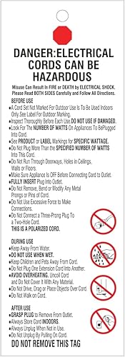 Miniatura 5 de Tienda Basics, cable de extensión con múltiples tomas, tira de alimentación de 3 pies con 2 clavijas para interiores, enchufe plano, 13 amperios,