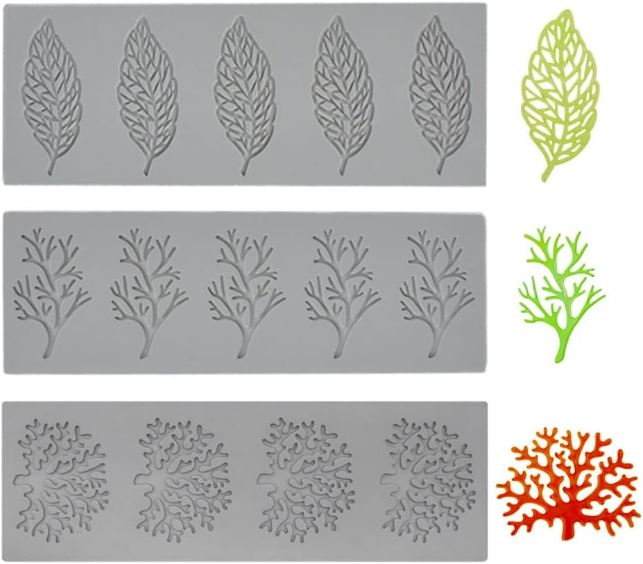 Moule En Silicone Pour 3 Gâteaux En Forme De Feuille - 3 Moules à Chocolat En Forme De Feuille
