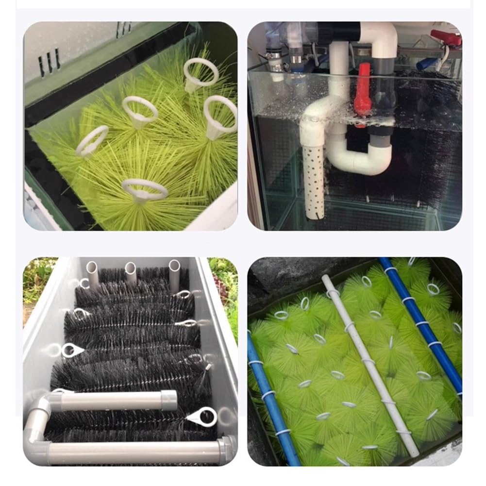 Spazzole per filtri da laghetto, kit di filtrazione per laghetto, spazzola per filtro acquario, spazzola lunga in acciaio inox per la pulizia, filtro skimmer per laghetto, per laghetti Koi, giardini a