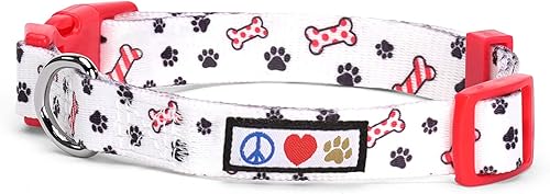 Vista 144 de Pawtitas Collar personalizado para perro, collar de perro pequeño, bordado con nombre, número de teléfono, collar de cachorro, collar ajustable