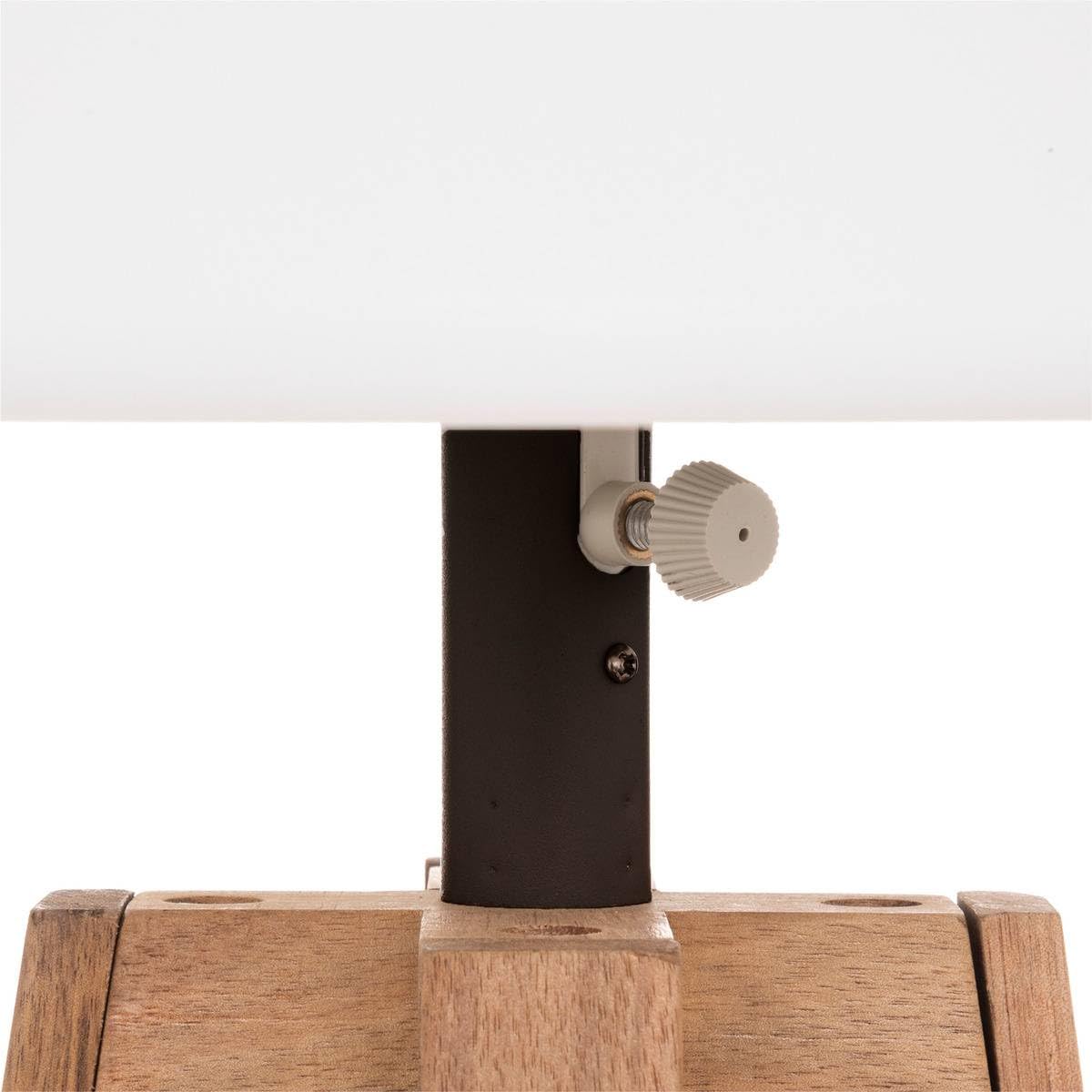 Atmosphera Lámpara de pie de exterior matia, madera de acacia, blanca, a148 cm