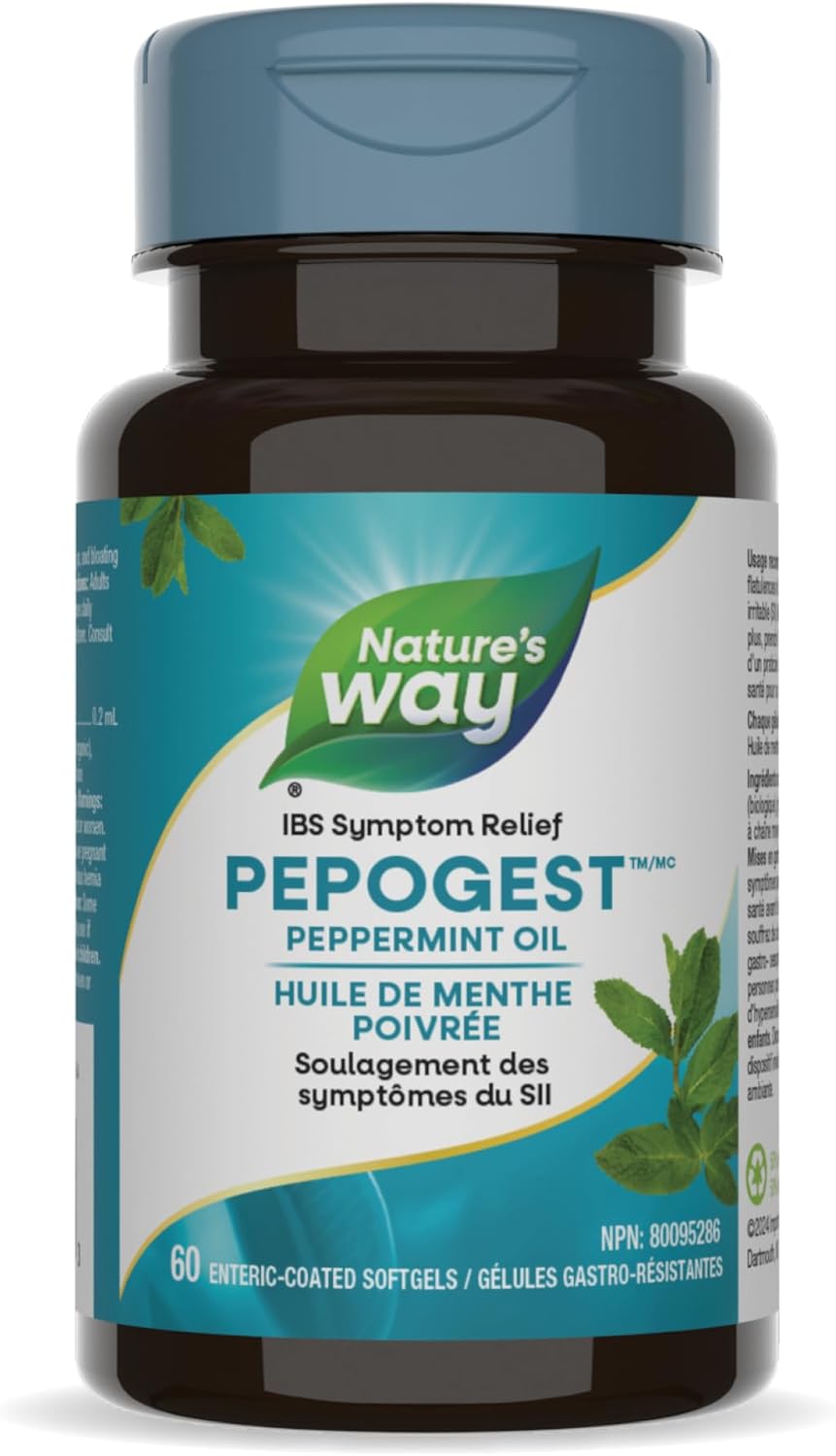 Nature’s Way Pepogest Peppermint Oil Softgels – Help Relieve Abdominal Pain, Gas & Bloating Associated with Irritable Bowel Syndrome – Enteric-Coated – 60 Capsules - Amazon product rated Grade A