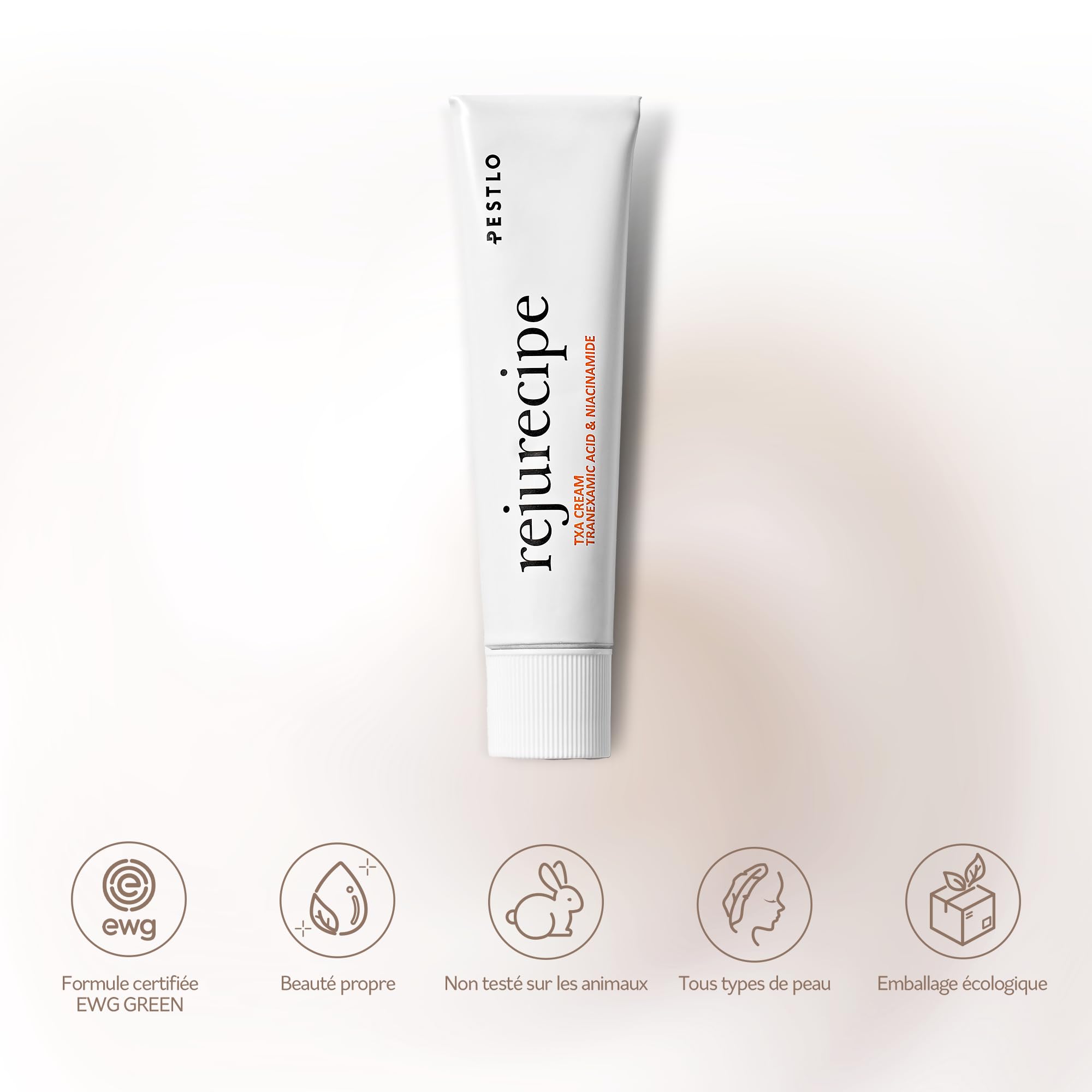 PESTLO PESTLE + ROAD Crème TXA Rejurecipe 1,01 fl.oz 30 ml | Crème anti-taches de rousseur, réduit les taches brunes, affine le teint irrégulier, hydrate, acide tranexamique, niaciamide