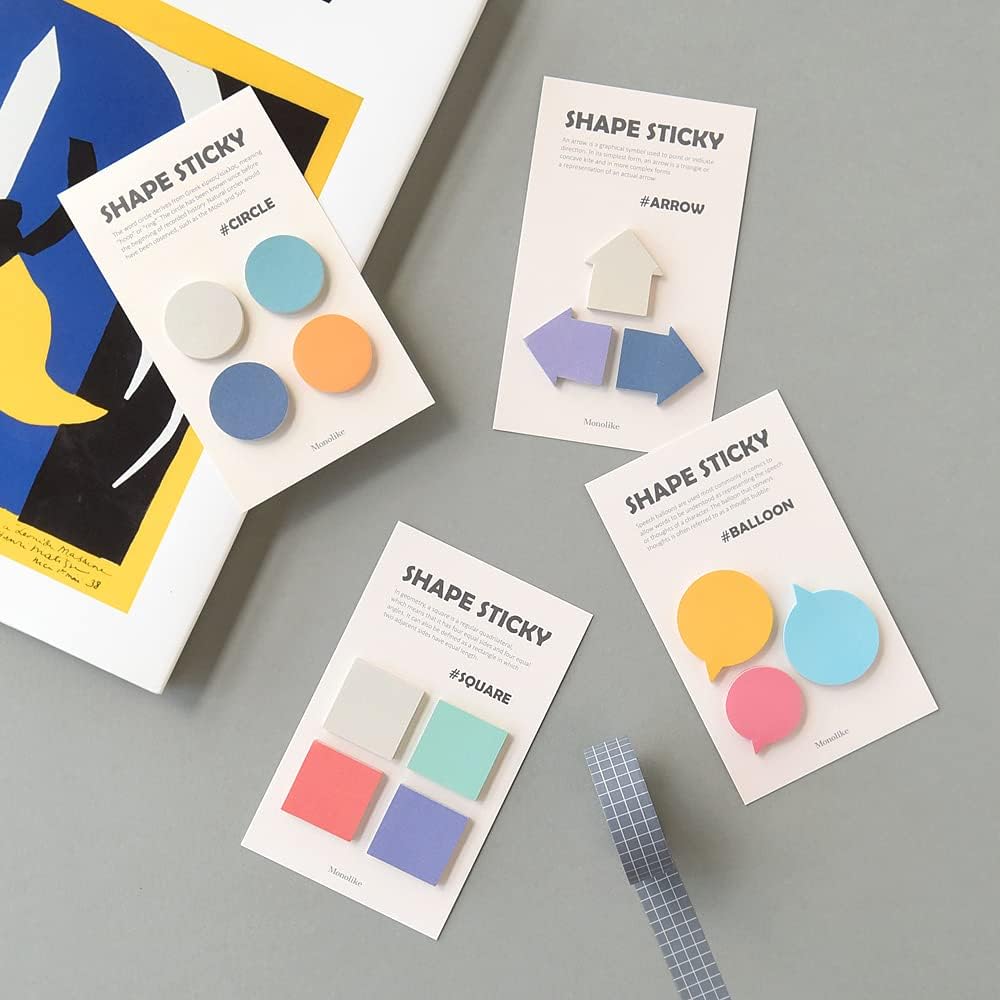 Monolike Shape Inforgraphic Sticky-it - 4p Set Self-Adhesive Memo Pad 30 Sheets image 2