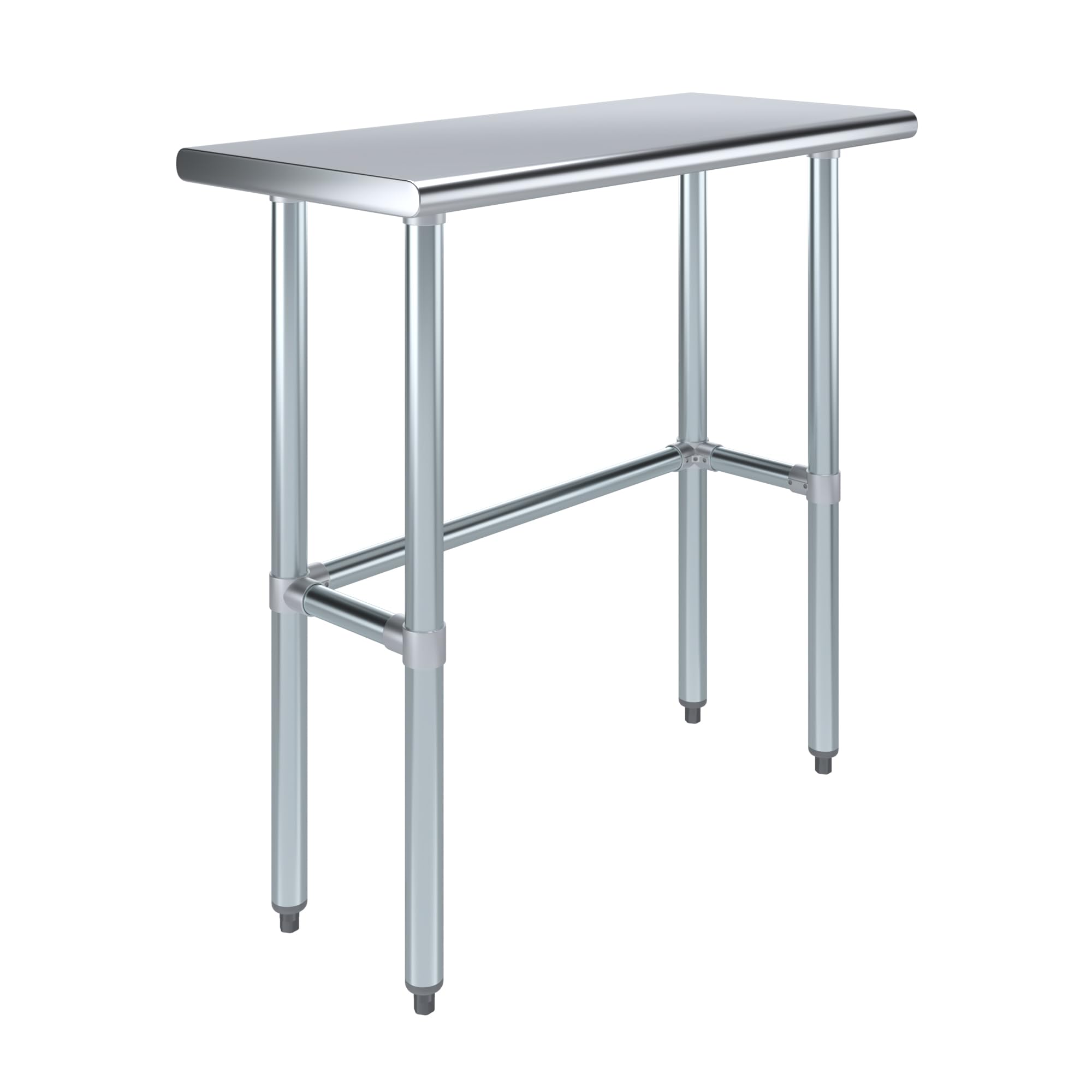 AmGood Stainless Steel Work Table Open Base | Metal Work Bench (Stainless Stee Table Open Base, 36" Long x 16" Deep)