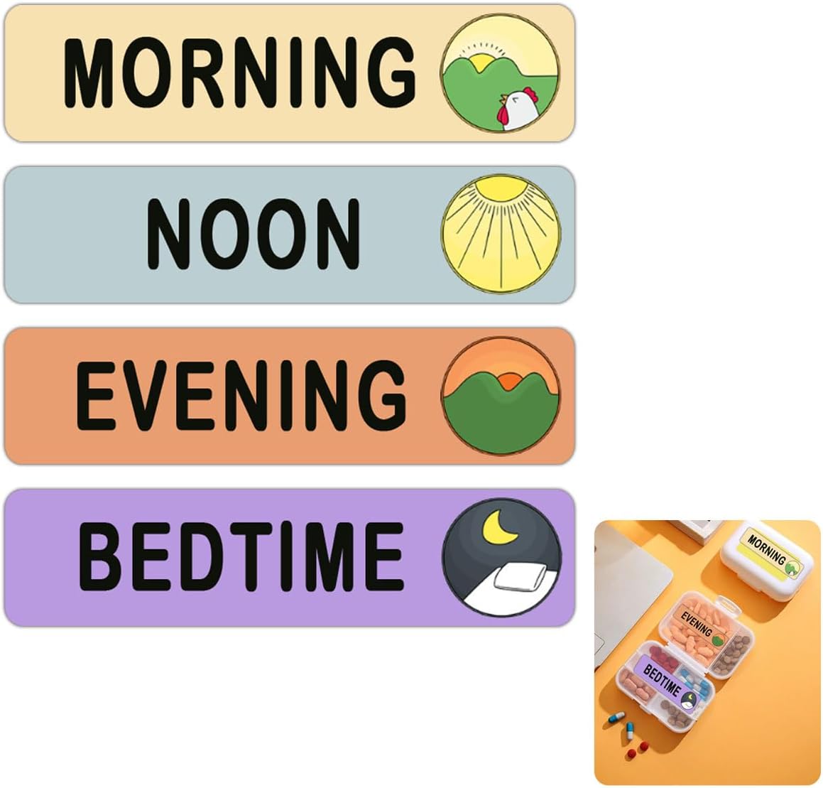 Medicine Stickers 500 Pcs 0.4x1.6 Inch Medicine Reminder Stickers