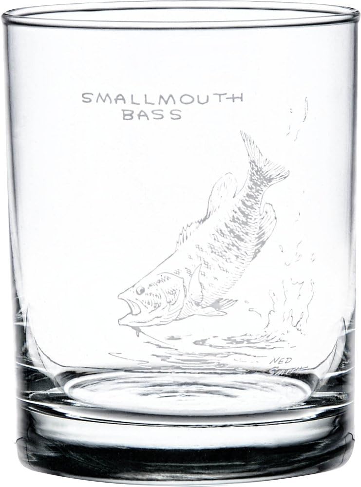 Culver Ned Smith Freshwater Fish 14-Ounce (DOF) Double Old Fashioned Glass Assorted Set of 4 - Image 5