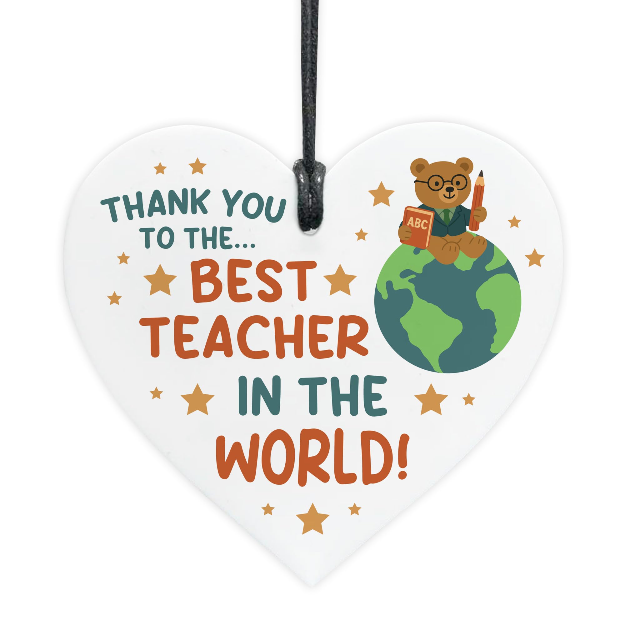 Red Ocean Best Teacher Appreciation Gifts End of Term Leaving School Nursery Present Hanging Heart Teacher Gifts For Women TA Teaching Assistant