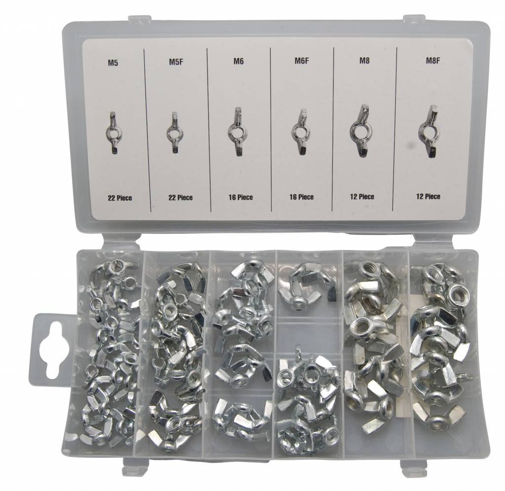 BENSON TOOLS 48996 Butterfly Nuts, Pack of 100, Silver