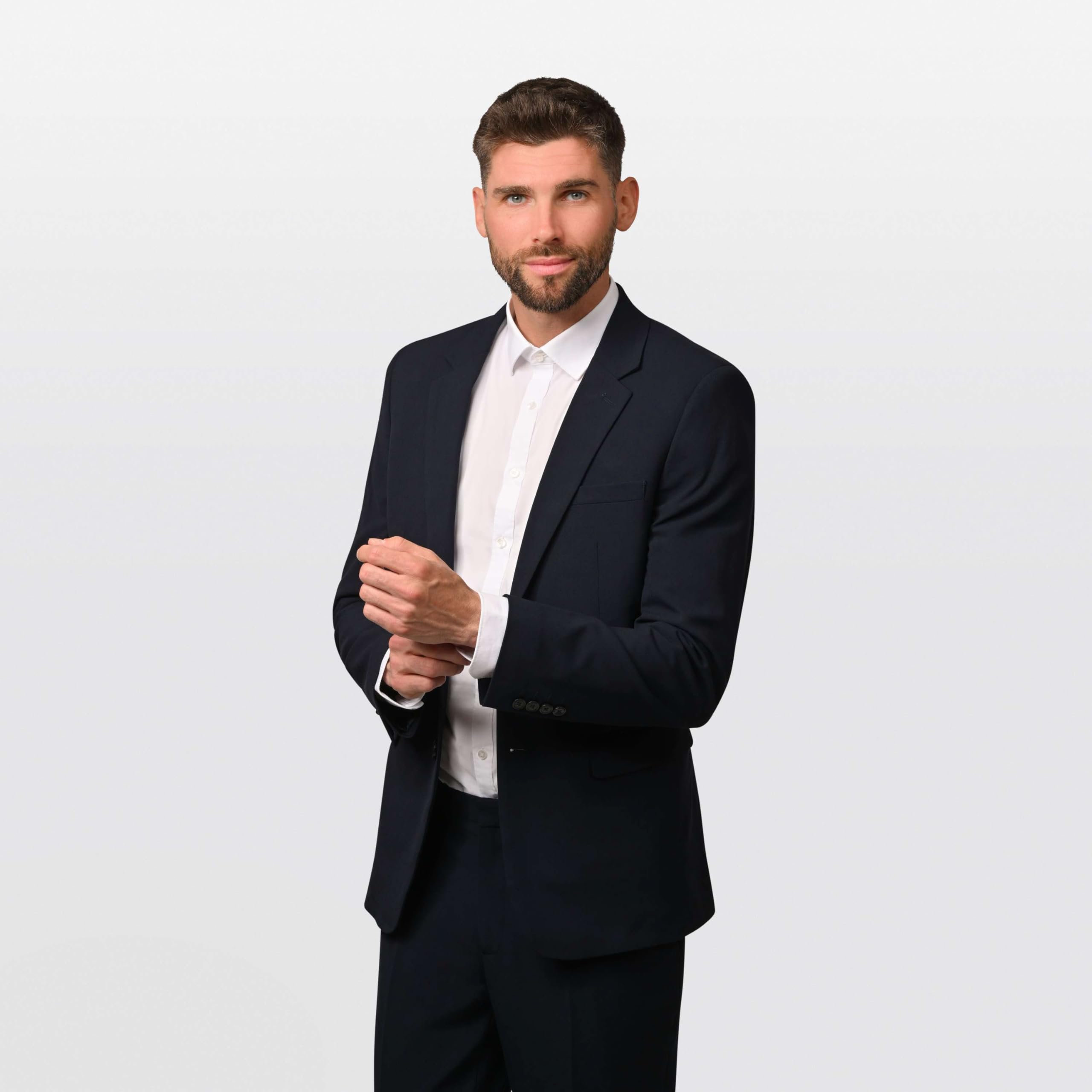 Giacca da uomo a 2 bottoni – o da lavoro con pantaloni – Vestibilità regolare – Giacca e pantaloni combinabili in diverse misure – con sacco appendiabiti