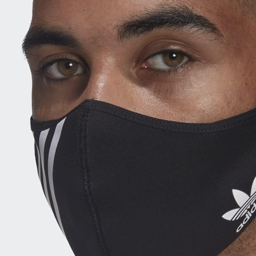 adidas SAFETY_MASK adidas Originals 3-Stripes Unisex Face Cover, 3-Pack, Black (Medium)