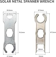 Vista 2 de 1 par de llaves de metal solar, herramientas de conector de panel solar, herramienta de montaje y desmontaje para sistema fotovoltaico solar kit