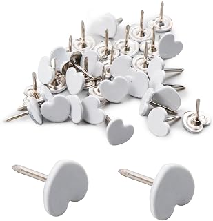 Antrader Thumb Tacks Heart-Shaped, 150Pcs Heart Shaped Thumbtacks Decorative Thumbtacks Metal Thumb Tacks for Office School Personal Use (White)