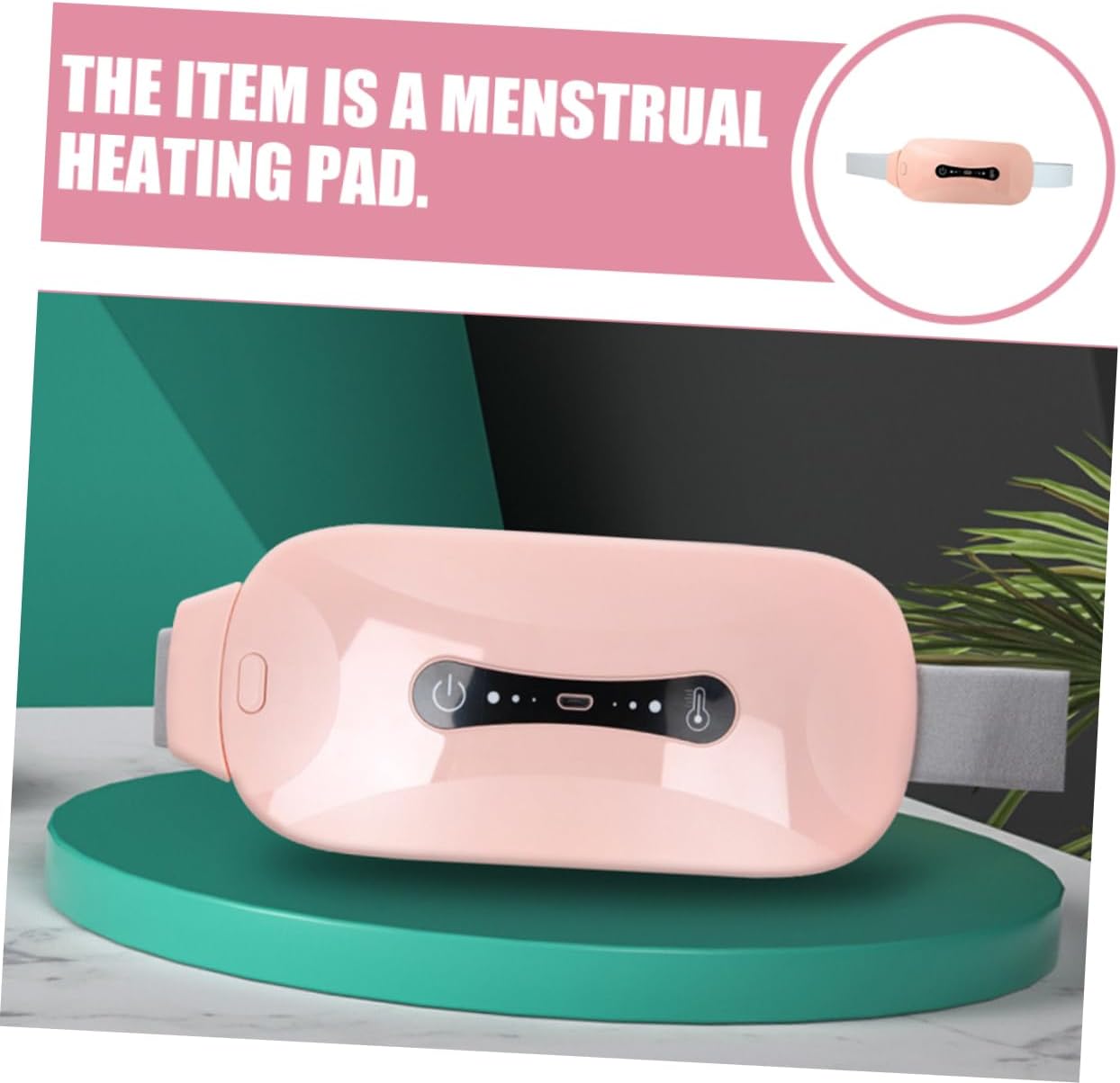 Ipetboom Graphene Heated Waist Belt Cramp Massager for Period Menstrual Heating Pad Massage