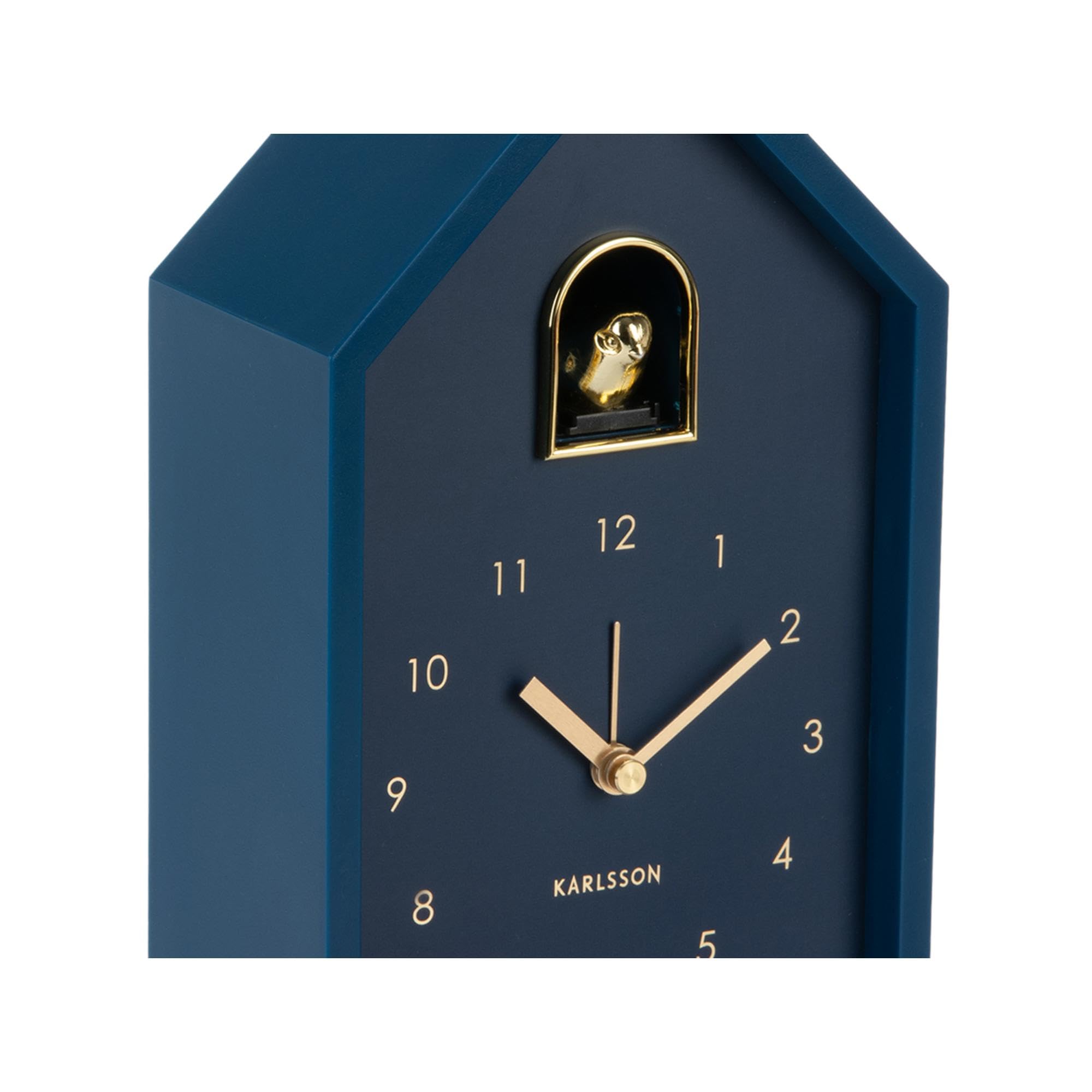 Karlsson Reloj de pared moderno de cuco 'ORO' - Azul (KA6077DB)