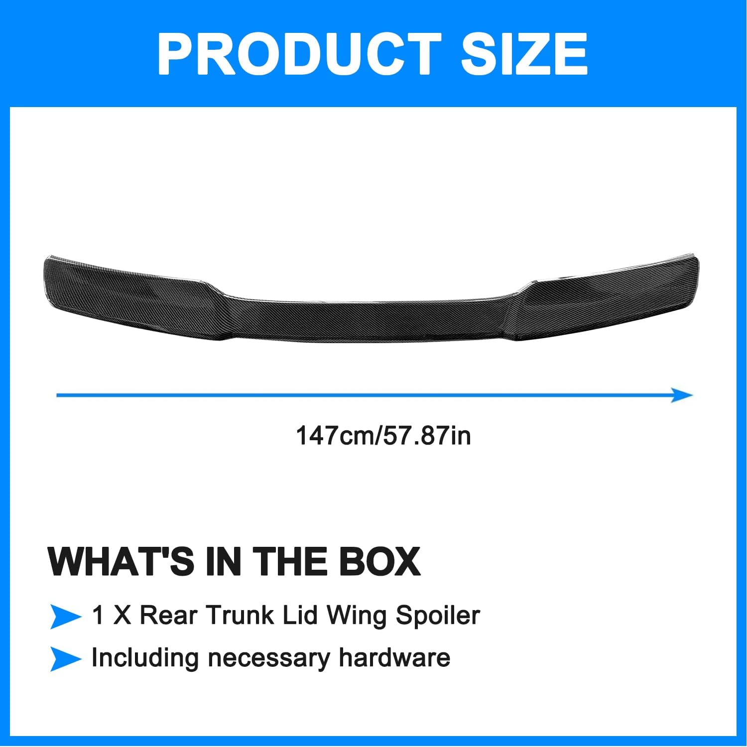 Carbon Fiber Rear Spoiler Wing for 2005-2013 Chevy Corvette C6 ZR1 Rear Trunk Lid Wing Spoiler