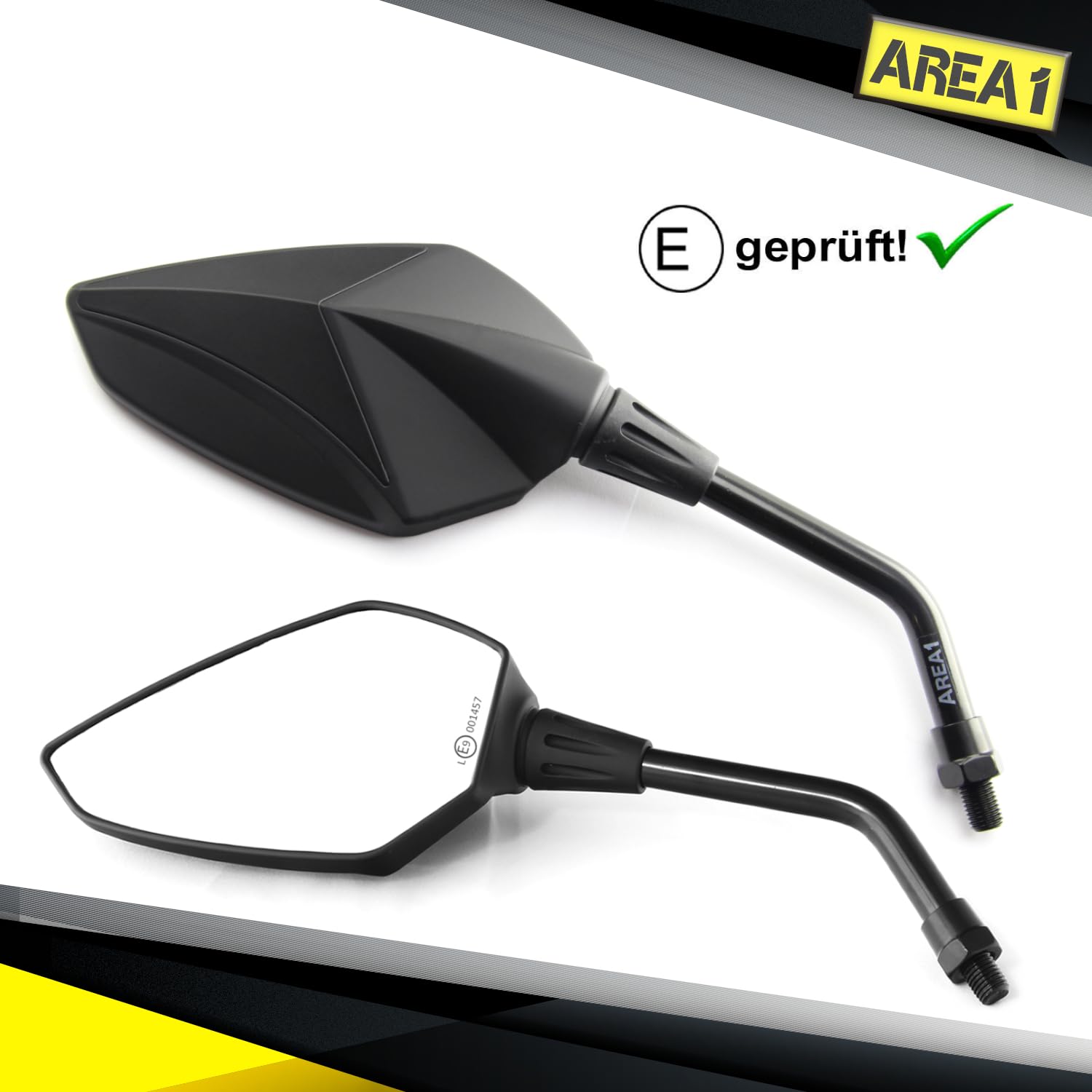 Rétroviseurs Scooter Universels Chrome Area1 - Homologués E Avec Adaptateurs M8/M10