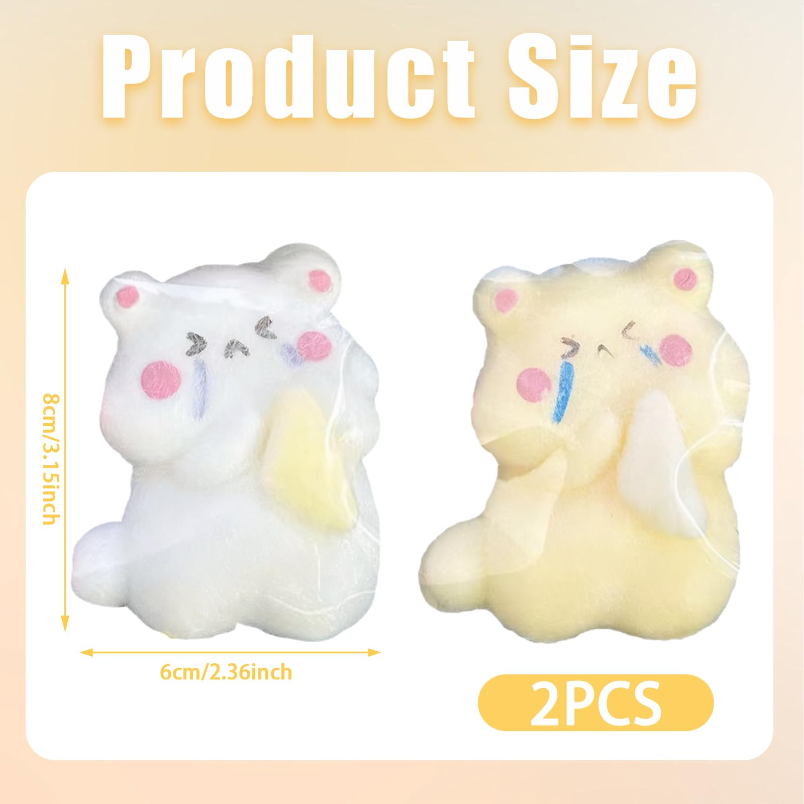 Squeeze Bliss Hamster – 2 Niedliche Squishy-Hamster Aus PVC, Anti-Stress Spielzeug Für Kinder & Erwachsene