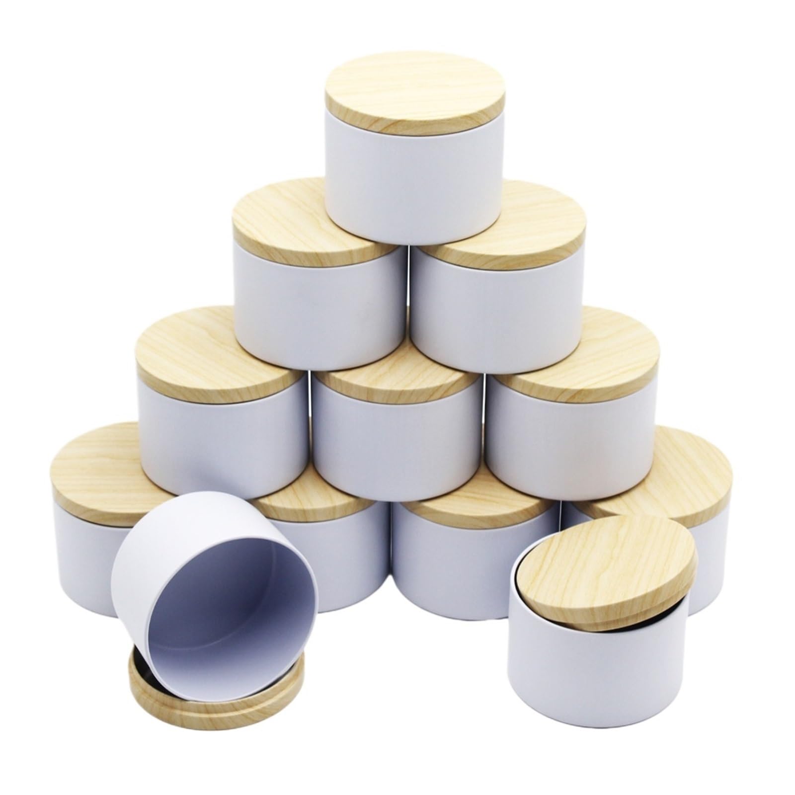 Candle Jars 12pcs Candle Tins, 4oz Containers For Making Candles, Bulk Jars, DIY, For(WHITE)