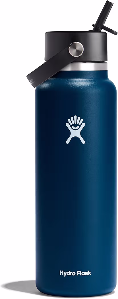 Hydro Flask 40 oz wide straw lid stainless steel non toxic bottle
