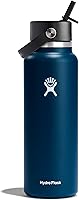 Vista 113 de Hydro Flask - Boca ancha, tapa con popote flexible, color negro (Black), 32 onzas