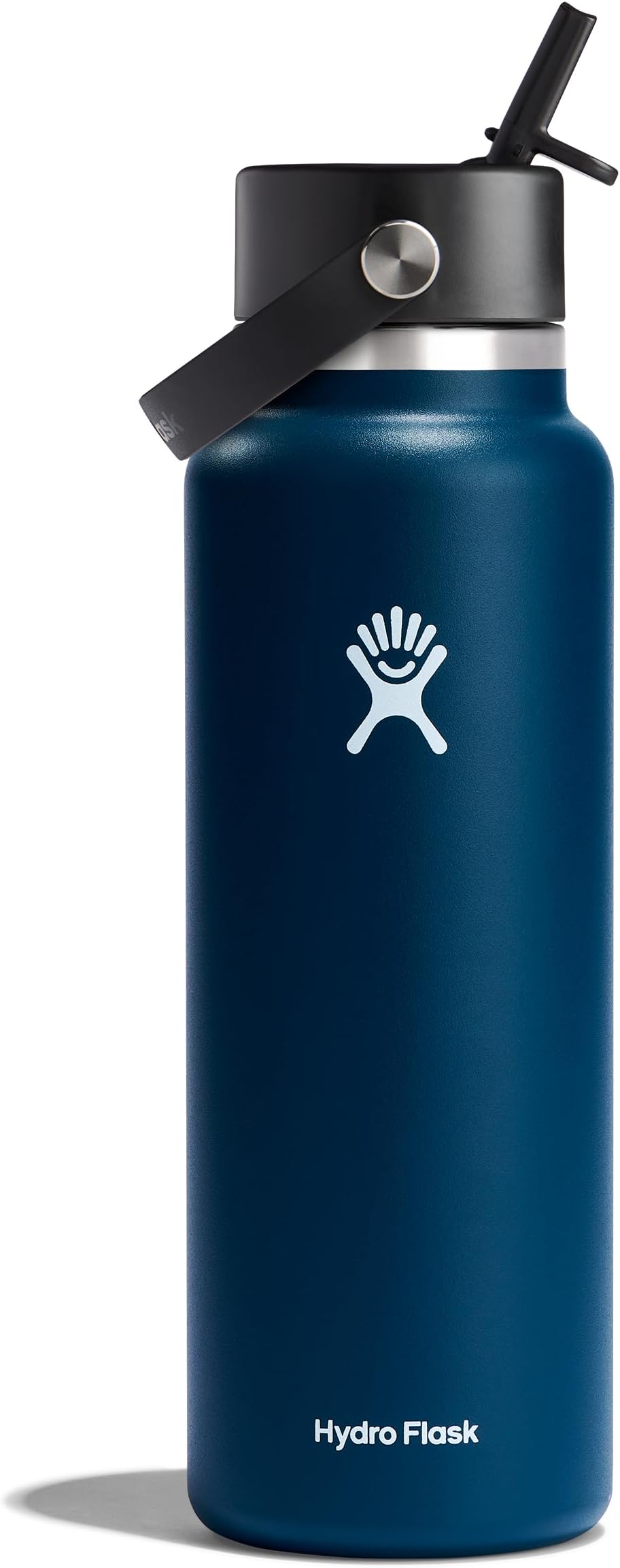 40 oz Wide Mouth with Flex Straw Cap Stainless Steel Reusable Water Bottle Indigo - Vacuum Insulated, Dishwasher Safe, BPA-Free, Non-Toxic