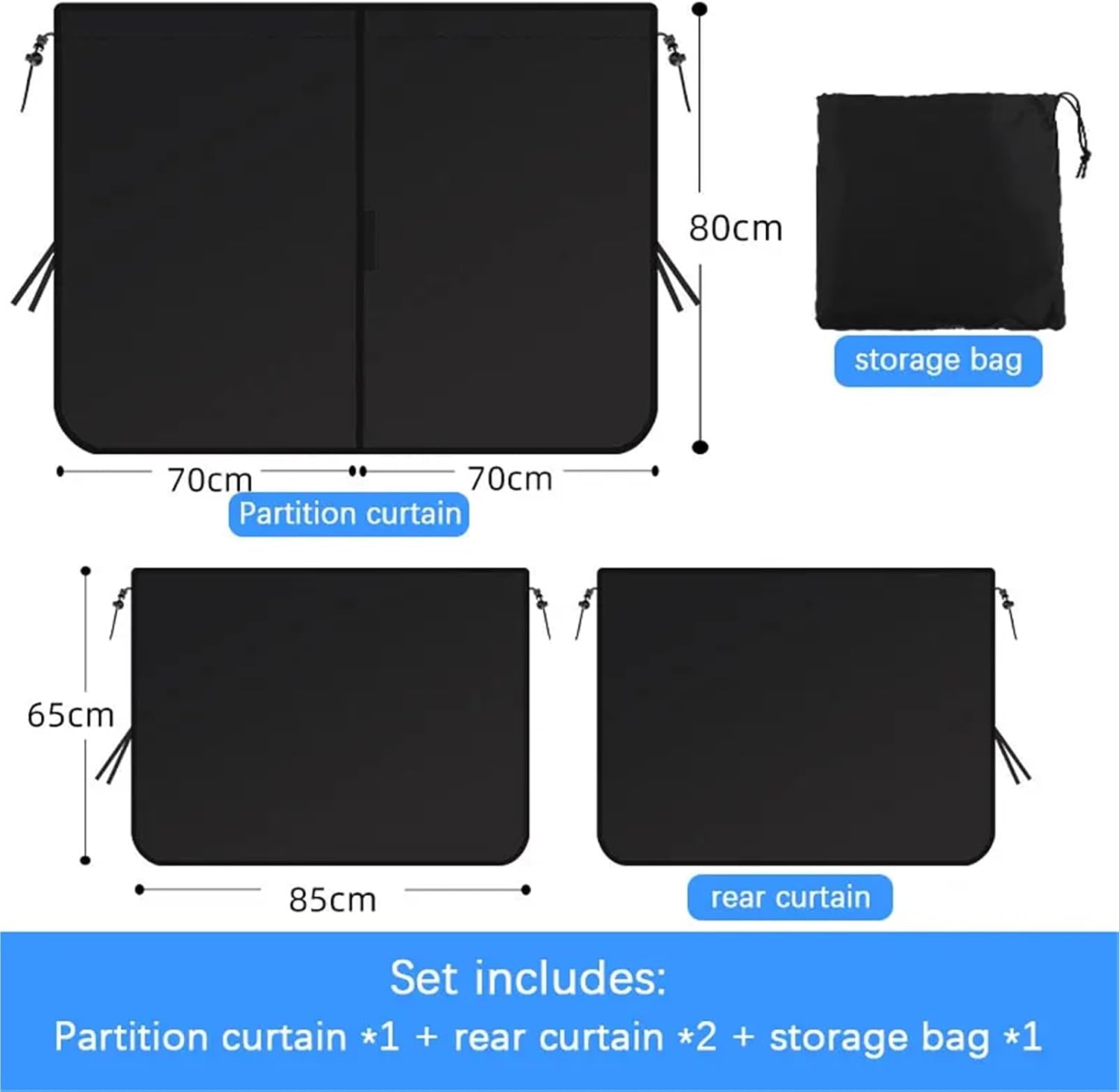 Felt Paper Car Curtain Isolation Divider Partition Universal Rear Shading Privacy for Travel Camping