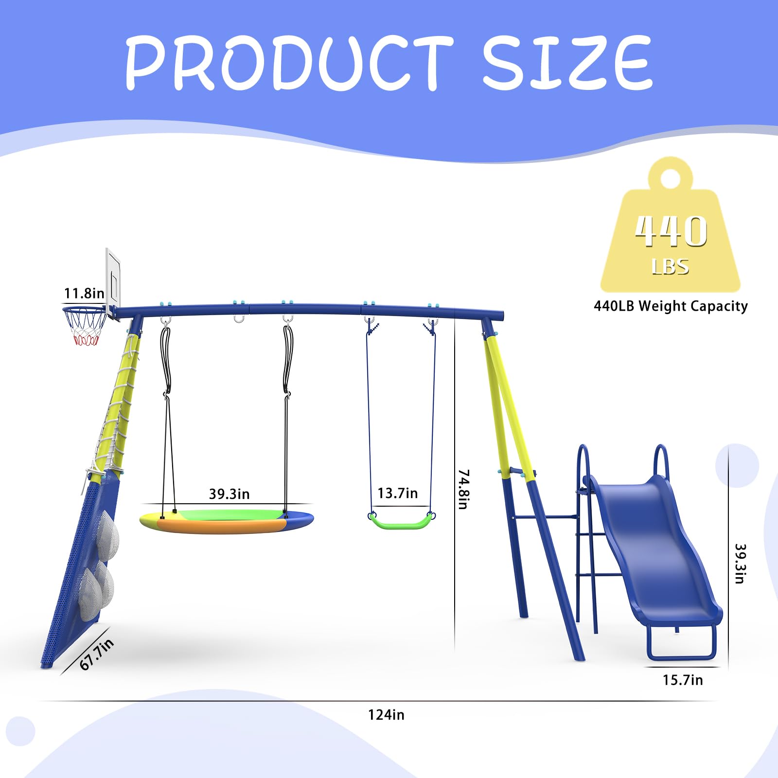 Amazon.com: Swing Sets for Backyard with Kids Slide Outdoor Heavy