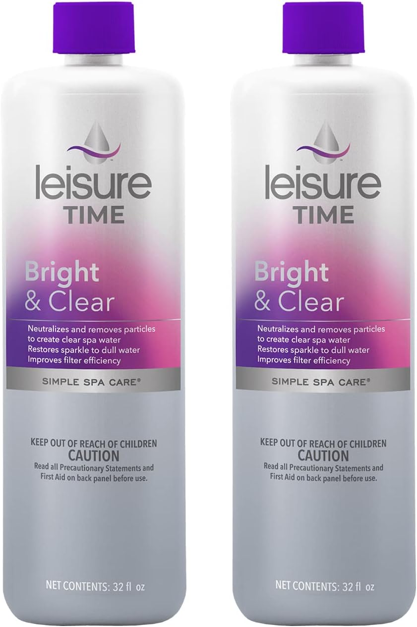 Leisure Time A-02 Bright and Clear Clarifier for Spas and Hot Tubs, 1-Quart, 2-Pack Cleanser