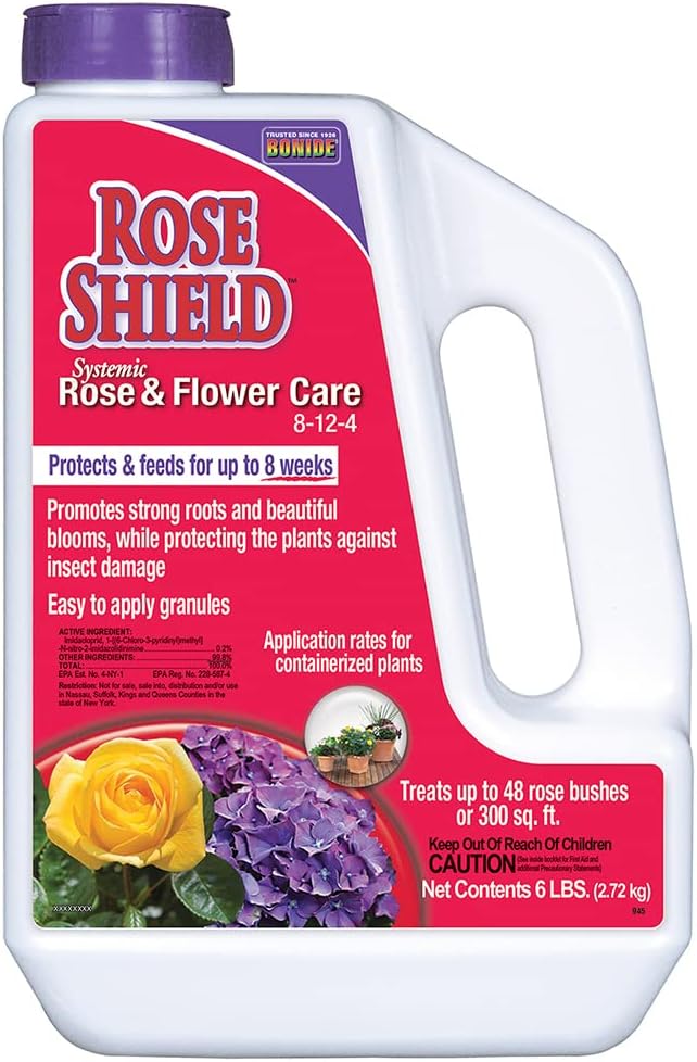 Bonide Rose Shield Systemic Rose & Flower Care, 6 lbs. Ready-to-Use Granules for Long Lasting Protection Against Garden Insects