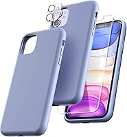 Vista 7 de TOCOL Funda delgada de silicona para iPhone 11 de 6.1 pulgadas, ajuste preciso, antideslizante, protección contra caídas, color gris lavanda