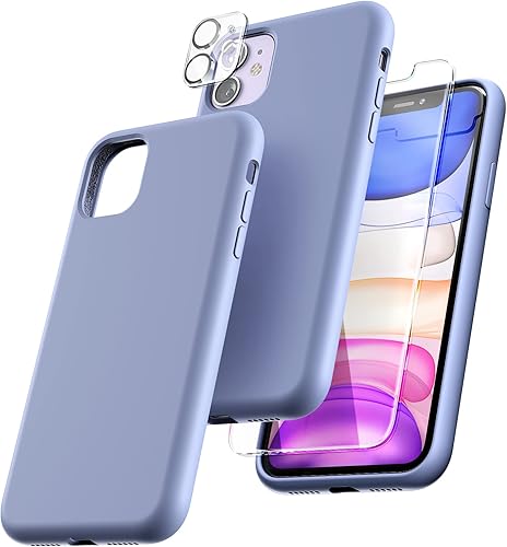Miniatura 7 de TOCOL Funda delgada de silicona para iPhone 11 de 6.1 pulgadas, ajuste preciso, antideslizante, protección contra caídas, color gris lavanda