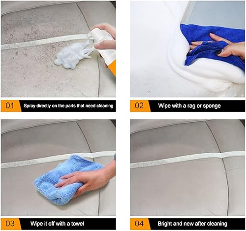 Miniatura 6 de Spray limpiador de espuma multifuncional para automóvil, limpiadores domésticos multiusos para auto y cocina, sabor limón (2.1 fl oz)