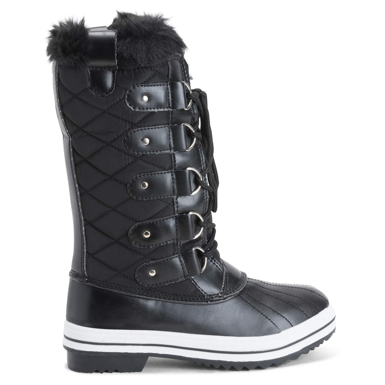Polar Damen Schnee Stiefel Nylon Tall Wasserdicht Gefüttert Regen Stiefel