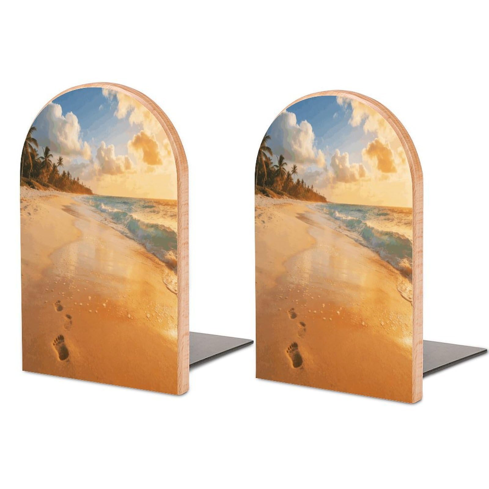 Sujetalibros de madera resistente para sujetar libros pesados con diseño decorativo