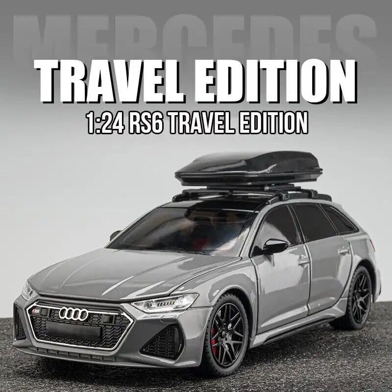 Image of Invite Enterprise Scale 1:24 Audi Rs6 High Simulation Diecast Metal Alloy Model With Audio Light Pull Back Feature - Collectible Vehicle (Colors As Per Stock)