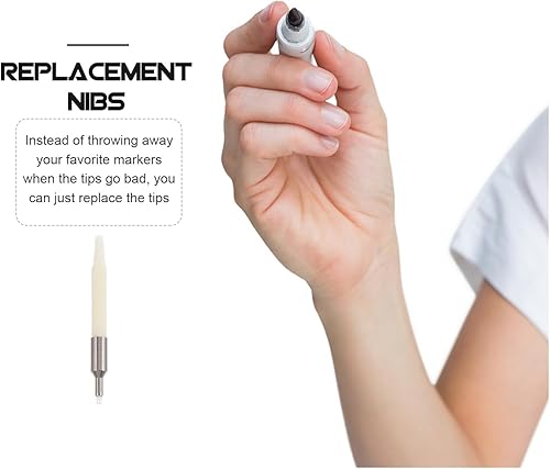 Vista 20 de NUOBESTY 30 puntas de repuesto para rotuladores de pintura, rotuladores permanentes, puntos para escribir cosas, color blanco