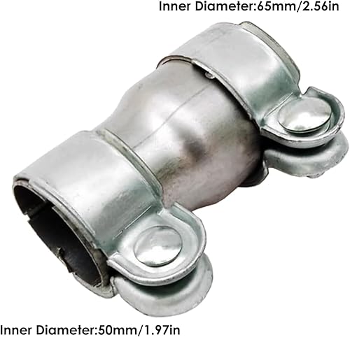 Miniatura 2 de Kingsea Stainless Steel Exhaust Pipe Fitting, Exhaust Sleeve, Connection Diameter 50 mm to 65 mm, Pipe Connector Exhaust Clamp