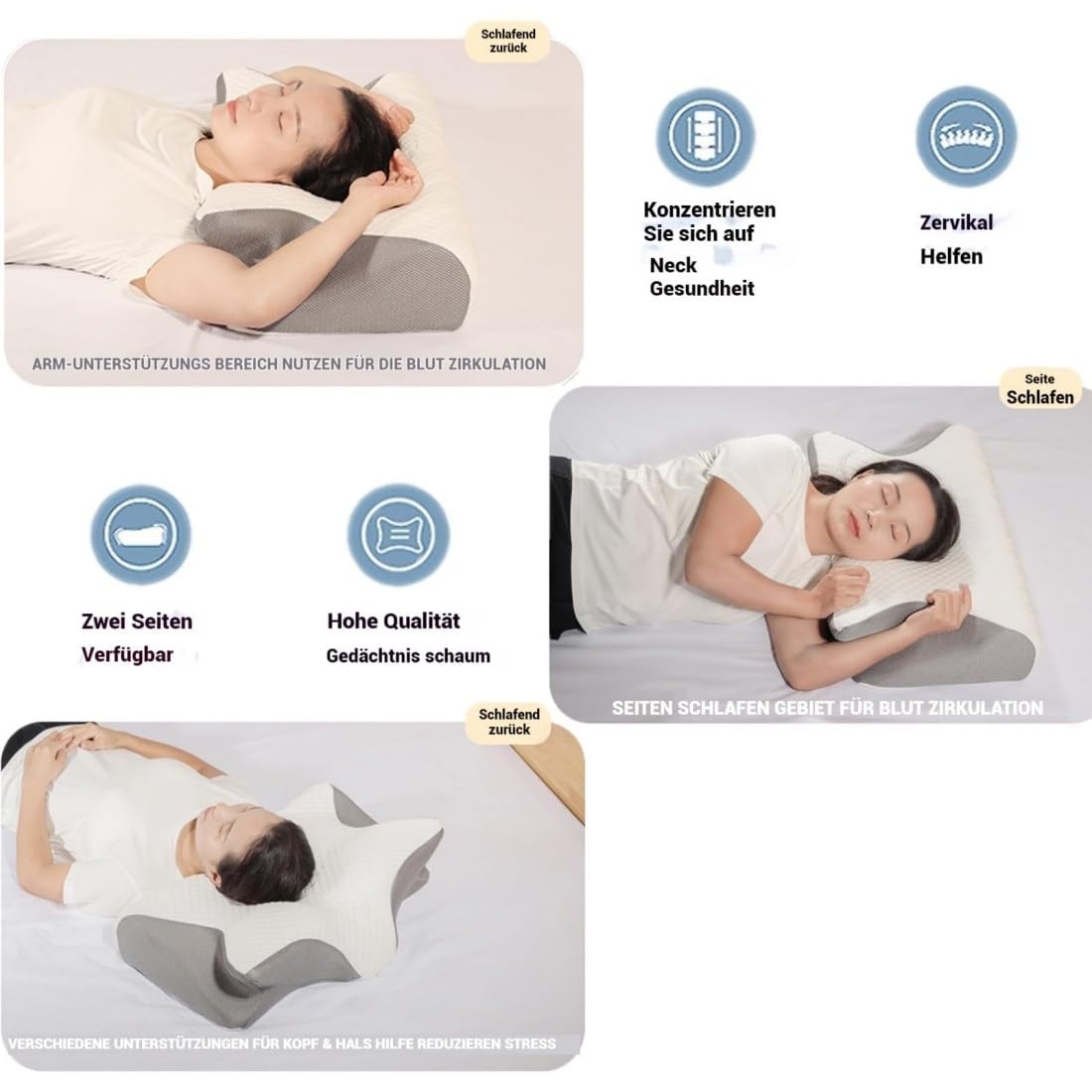 Yagerod Almohada ergonómica Lunava (actualizada en 2026), Almohada ortopédica for Dormir con Espuma viscoelástica, Almohada Lunava for aliviar los ronquidos, con Funda refrescante(Black)