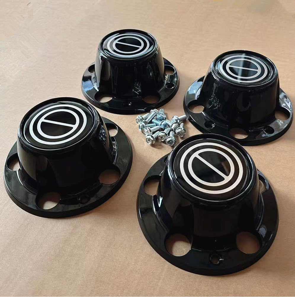4pcs Fit 1980-1996 F150 Bronco Van Chrome Wheel Hub Center Caps (Black -B)