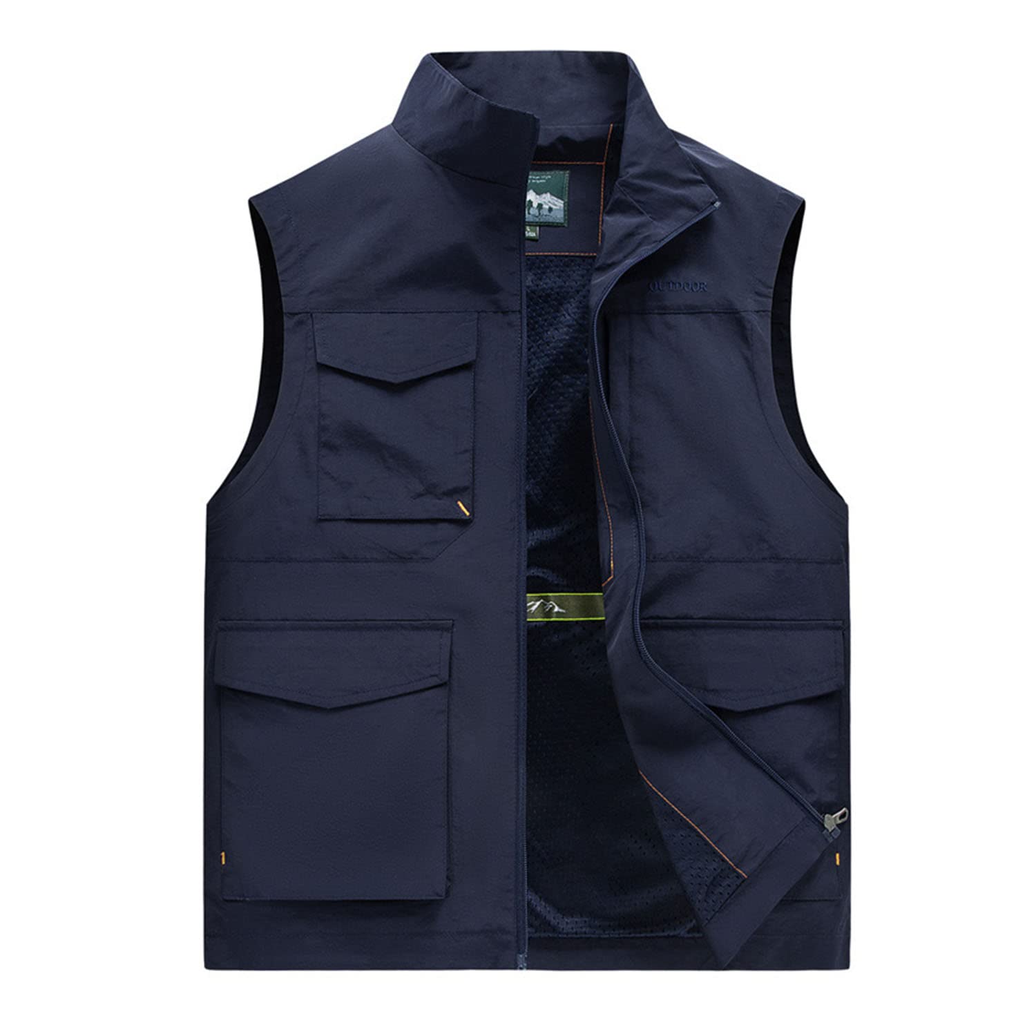 Chaleco Hombre Casual Sección Fina Secado Rápido Chaleco Sin Mangas Multibolsillos Práctico Chaleco Primavera Y Otoño Chaqueta Transpirable